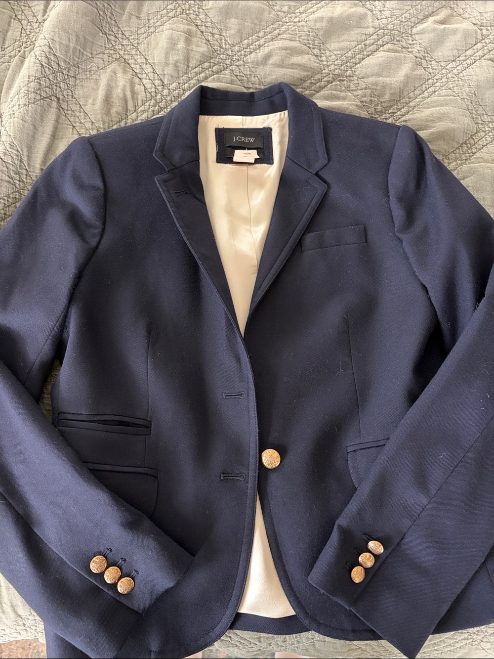 J. Crew Navy Blazer with Gold Buttons